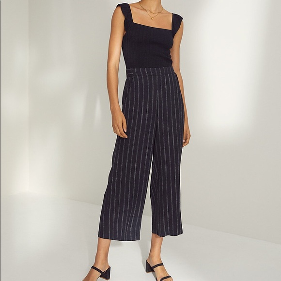Wilfred Pinstripe Faun Wide-Leg Pant - Picture 4 of 16